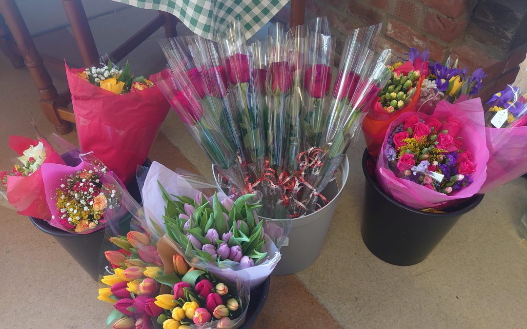 Valentine’s Day flowers at Coddenham Community Shop